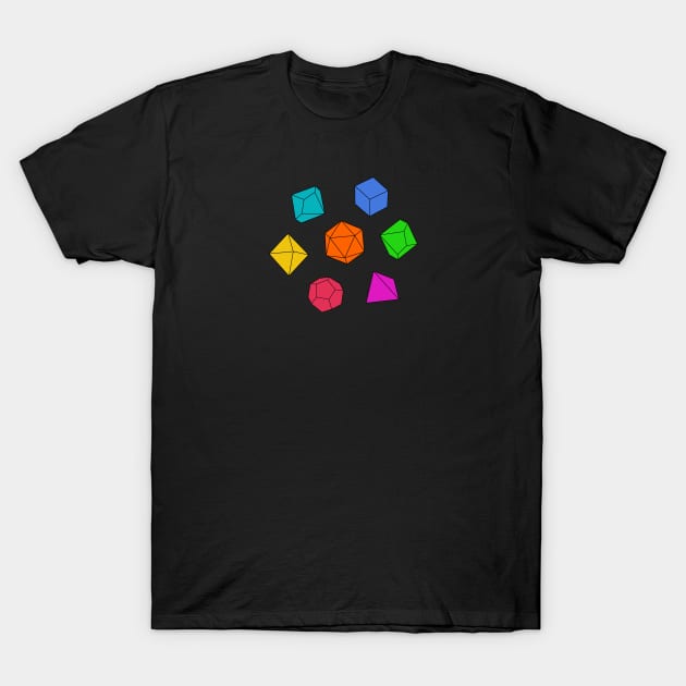 Dungeons and Dragons Dice T-Shirt by PeachesPaisleyProton